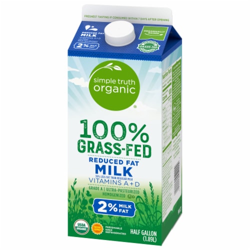Simple Truth Organic® 100% Grass-Fed 2% Milk Perspective: top