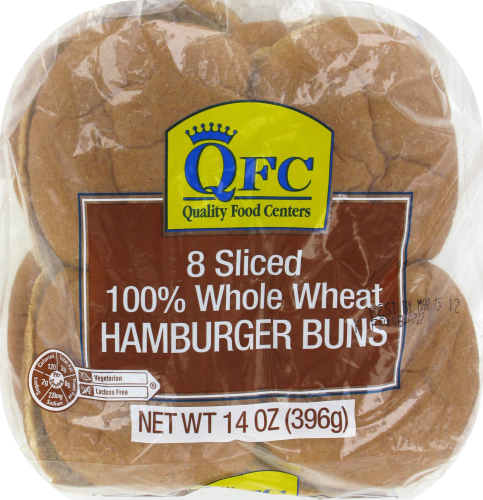QFC Whole Wheat Hamburger Buns Perspective: top