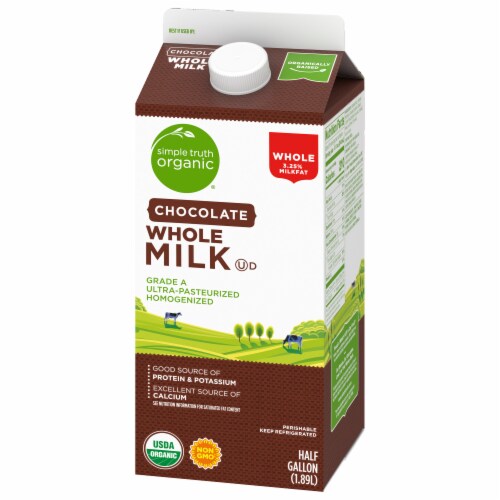 Simple Truth Organic® Chocolate Whole Milk Half Gallon Perspective: top