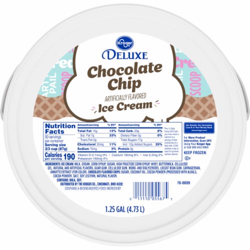 Kroger® Deluxe Chocolate Chip Flavored Ice Cream Family Size Perspective: top