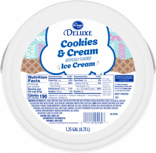 Kroger® Deluxe Cookies & Cream Flavored Ice Cream Family Size Perspective: top