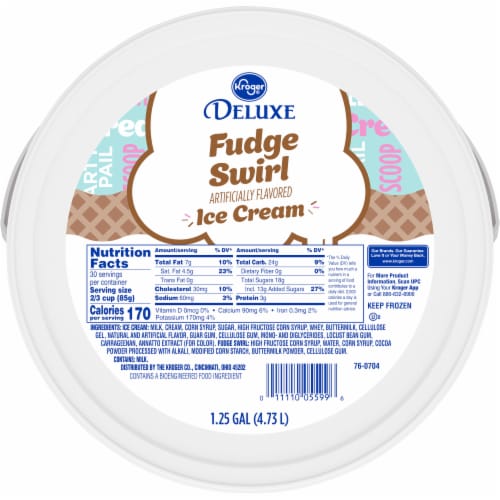 Kroger® Deluxe Party Pail Fudge Swirl Flavored Ice Cream Family Size Perspective: top