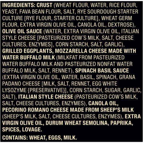 Private Selection® Eggplant & Buffalo Mozzarella Rustic Pinsa Romana Crust Frozen Pizza Perspective: top
