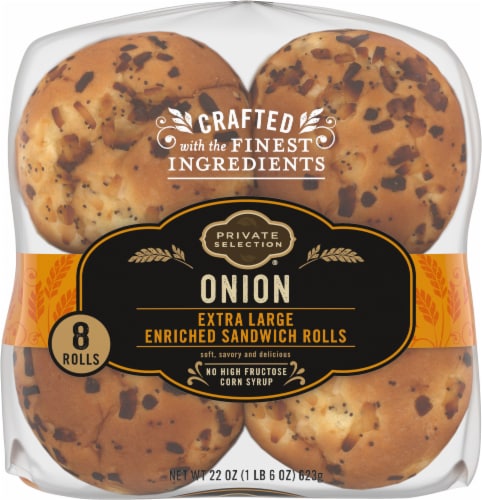 Private Selection™ Extra Large Onion Sandwich Rolls Perspective: top