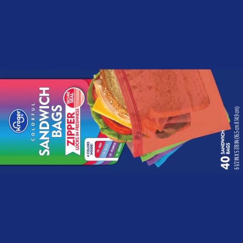 Kroger® Reclosable Colorful Assorted Sandwich Bags 40 Count, 40 ct