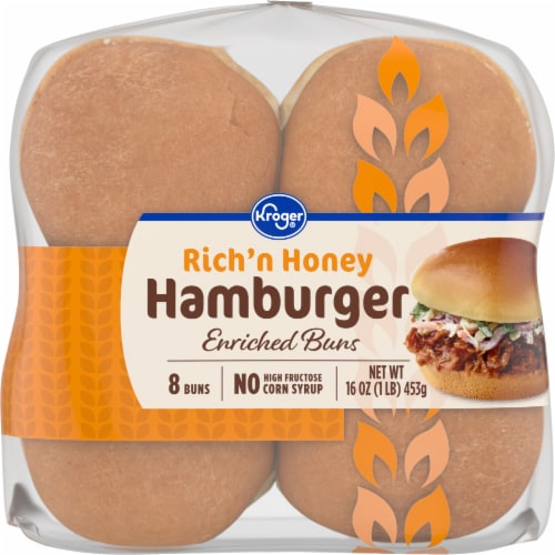 Kroger® Enriched Rich'n Honey Hamburger Buns Perspective: top