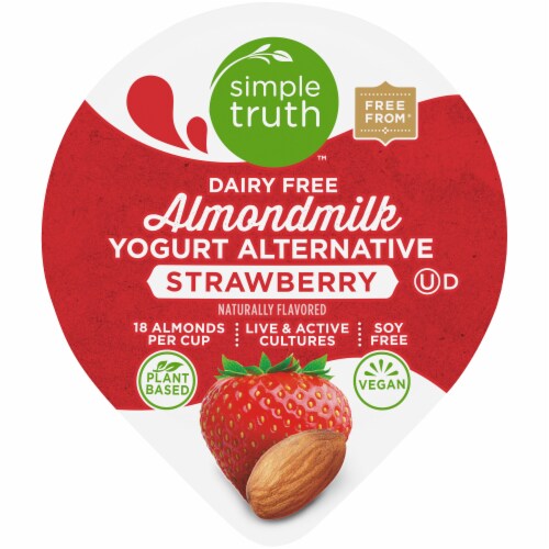 Simple Truth™ Dairy Free Strawberry Almond Milk Yogurt Cup Perspective: top