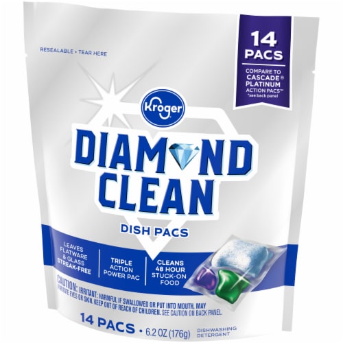 Kroger® Diamond Clean Dishwasher Detergent Pods Perspective: top