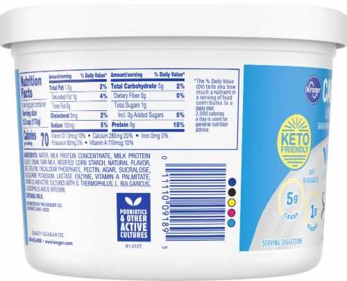 Kroger® CARBmaster® Vanilla Lactose Free Lowfat Yogurt Tub BIG DEAL! Perspective: top