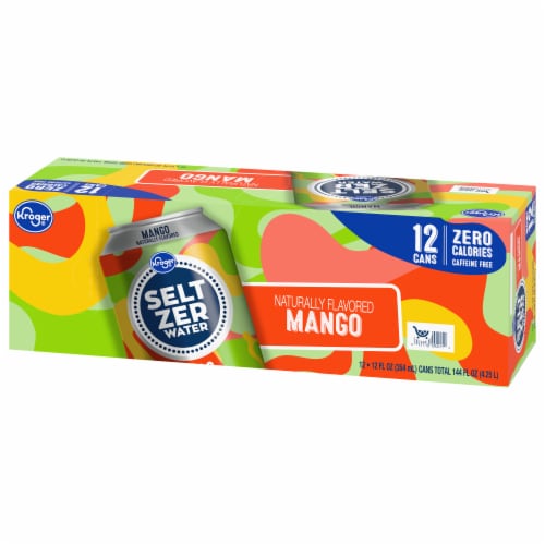 Kroger® Mango Flavored Seltzer Water Cans Perspective: top