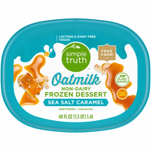 Simple Truth™ Dairy Free Sea Salt Caramel with Oat Milk Base Frozen Dessert Tub Perspective: top