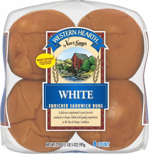 Western Hearth® White Extra Large Enriched Sandwich Buns Perspective: top