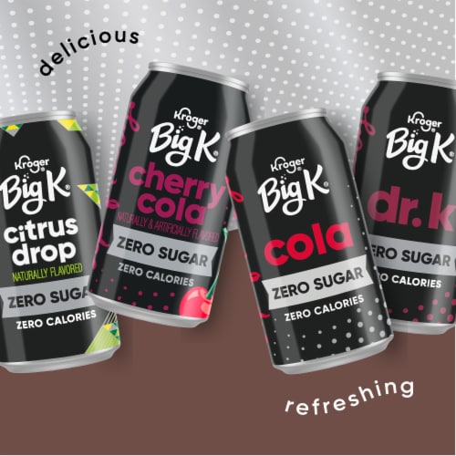 Big K® Root Beer Zero Sugar Caffeine Free Soda Cans Perspective: top