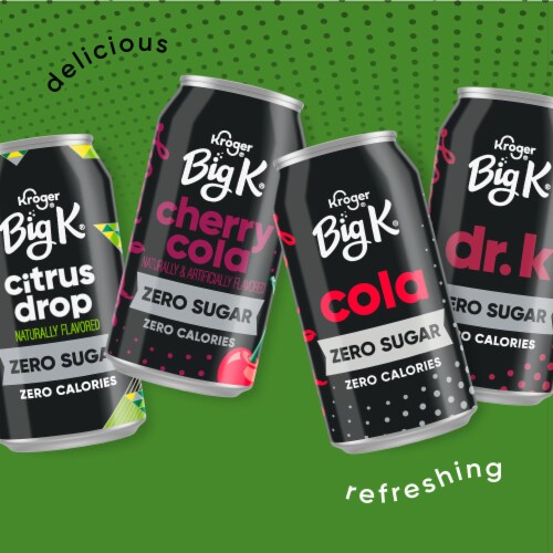 Big K® Ginger Ale Zero Sugar Caffeine Free Soda Cans Perspective: top