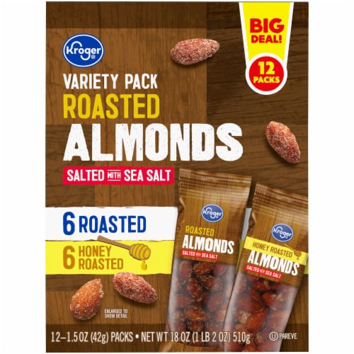 Kroger® Roasted Almonds Salted with Sea Salt Variety Pack Perspective: top