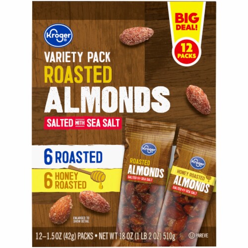 Kroger® Roasted Almonds Salted with Sea Salt Variety Pack Perspective: top