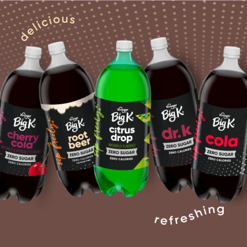 Big K® Root Beer Zero Sugar Soda Bottle Perspective: top
