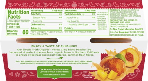 Simple Truth Organic® 4 Pack Yellow Cling Diced Peaches Perspective: top