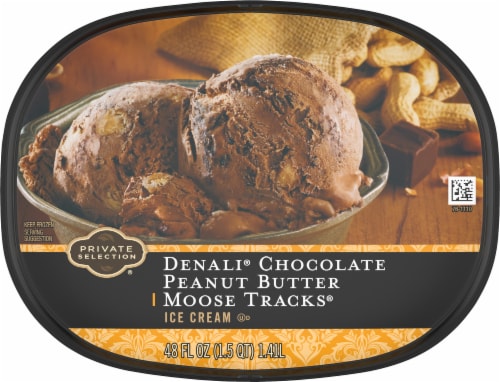 Private Selection® Denali® Chocolate Peanut Butter Moose Tracks Ice Cream Tub Perspective: top