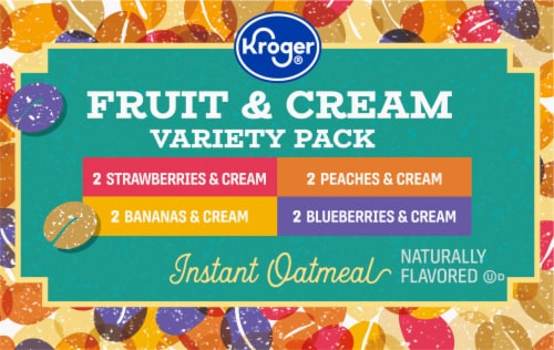 Kroger® Fruit & Cream Naturally Flavored Instant Oatmeal Pouches Variety Pack Perspective: top
