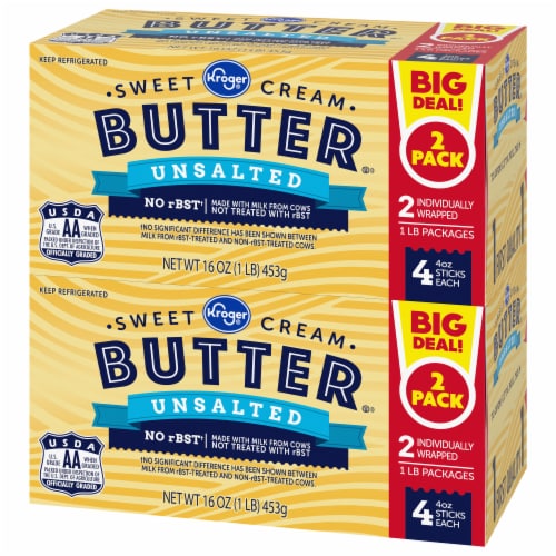 Kroger® Unsalted Butter Sticks BIG DEAL! Perspective: top