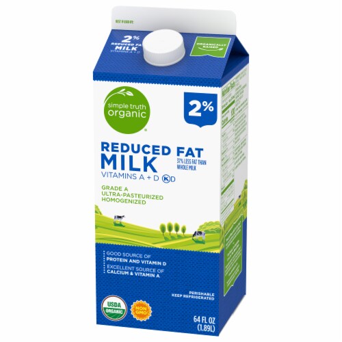 Simple Truth Organic 2% Reduced Fat Milk Perspective: top