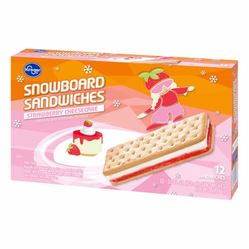 Kroger® Strawberry Cheesecake Frozen Dairy Dessert Sandwiches Perspective: top