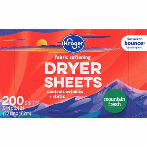 Kroger® Fabric Softening Fresh Mountain Scent Dryer Sheets Perspective: top