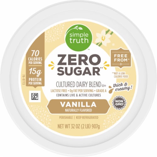 Simple Truth™ Zero Sugar Vanilla Lower Sugar Yogurt Tub Perspective: top