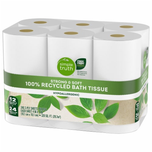 Simple Truth® Toilet Paper 100% Recycled Double Roll Perspective: top
