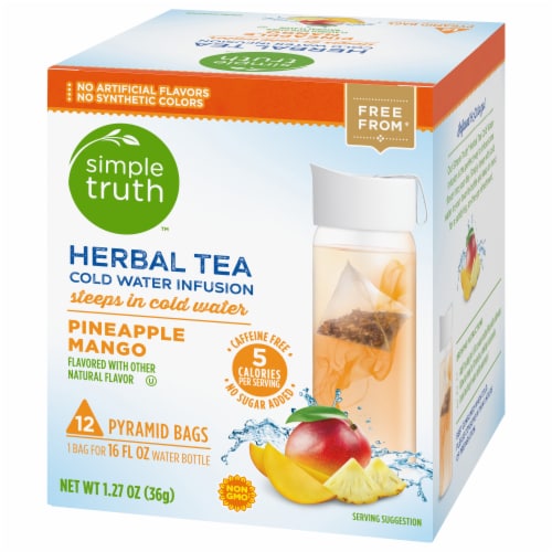 Simple Truth® Pineapple Mango Herbal Pyramid Tea Bags Perspective: top