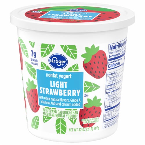 Kroger® Strawberry Nonfat Yogurt Tub Perspective: top