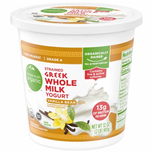 Simple Truth Organic® Vanilla Bean Whole Milk Greek Yogurt Tub Perspective: top