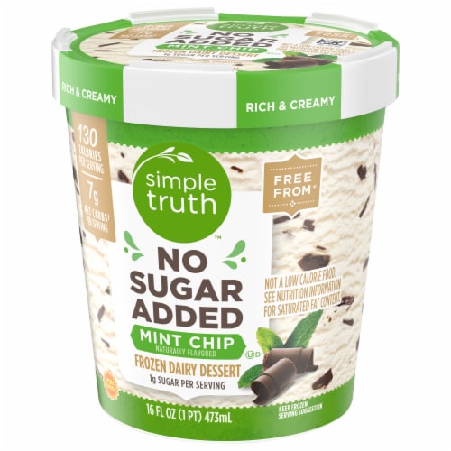 Simple Truth® No Sugar Added Mint Chip Frozen Dairy Dessert Pint Perspective: top
