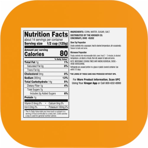 Smart Way™ Whole Kernel Sweet Golden Corn Perspective: top