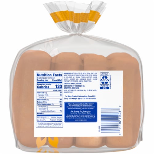 Kroger® 100% Whole Wheat Hot Dog Buns Perspective: top