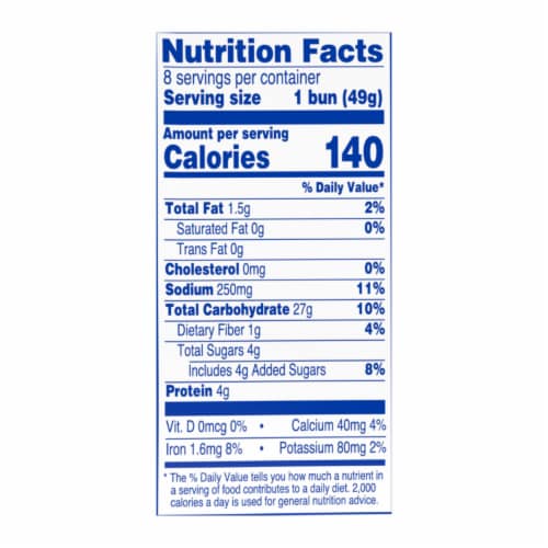 Kroger® Potato Hot Dog Buns Perspective: top
