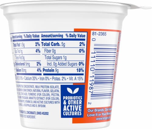Kroger Carbmaster Mango Low Fat Yogurt Cup Perspective: top