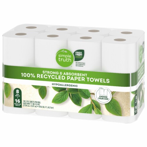 Simple Truth® 100% Recycled Big Paper Towels Perspective: top