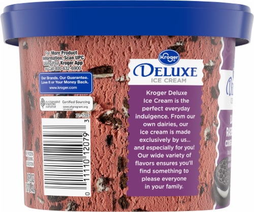 Kroger® Deluxe Black Raspberry Cookies and Cream Ice Cream Tub Perspective: top