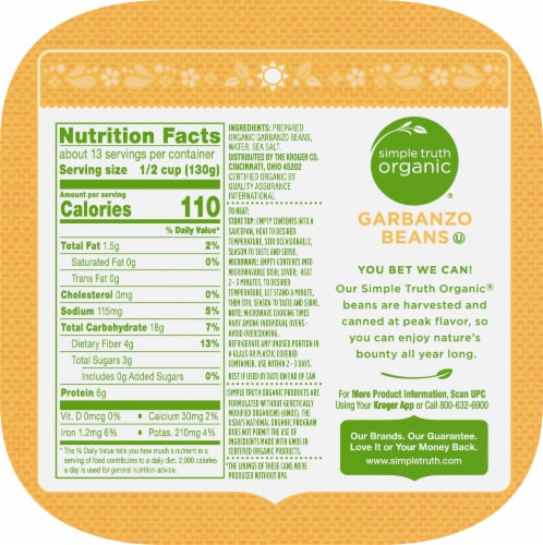 Simple Truth Organic® Garbanzo Beans Perspective: top