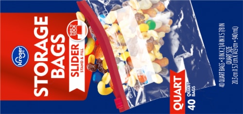 Kroger® Stand & Fill Quart Slider Storage Bags Perspective: top