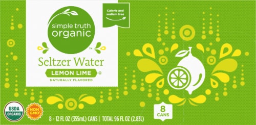 Simple Truth Organic™ Lemon Lime Seltzer Water Cans Perspective: top