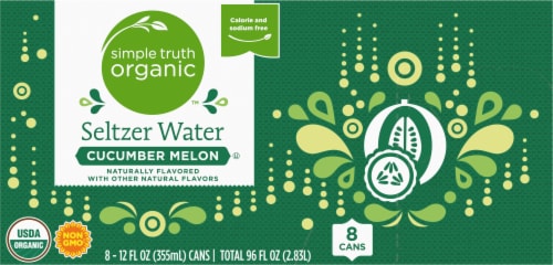 Simple Truth Organic™ Cucumber Melon Seltzer Water Cans Perspective: top