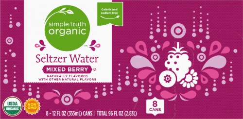 Simple Truth Organic Mixed Berry Seltzer Cans Perspective: top