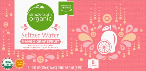 Simple Truth Organic™ Mango Grapefruit Seltzer Water Cans Perspective: top