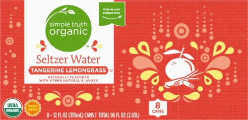 Simple Truth Organic™ Tangerine Lemongrass Seltzer Water Perspective: top