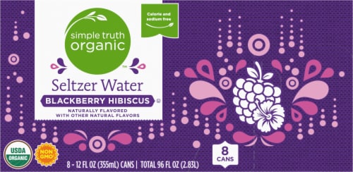 Simple Truth Organic™ Blackberry Hibiscus Seltzer Water Cans Perspective: top