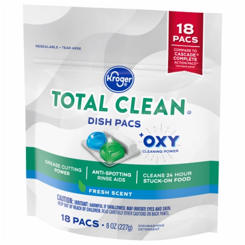 Kroger® Total Clean with Oxy Dishwasher Detergent Pods Fresh Scent Perspective: top