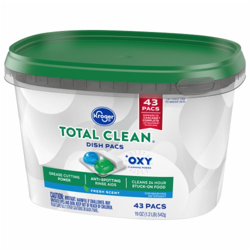Kroger® Total Clean with Oxy Dishwasher Detergent Pods Fresh Scent Perspective: top